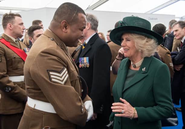 Johnson Beharry with the Duchess of Cornwall