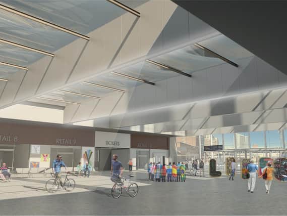 An artist's impression reveals what the new roof at Leeds station could look like.