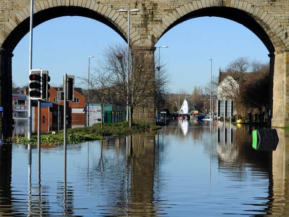 Flooding on Kirkstall Road, Leeds, in December 2015.