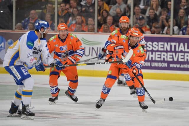 Jordan Owens returned to the fray for Sheffield Steelers against Fife Flyers. Picture: Dean Woolley.