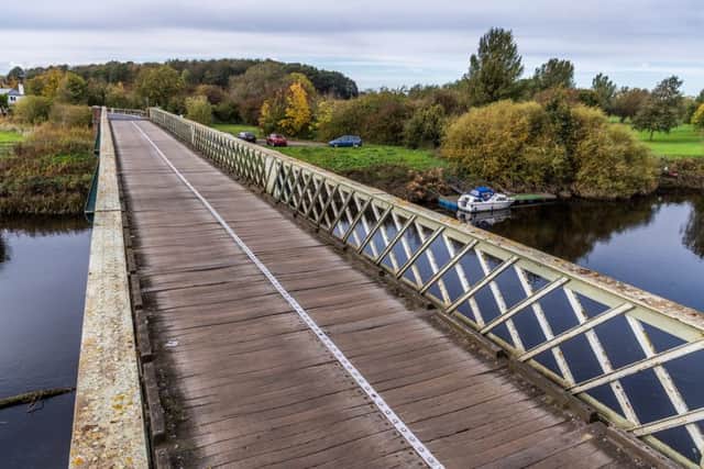Aldwark Toll Bridge costs 40p to cross but saves a detour of 25 miles.