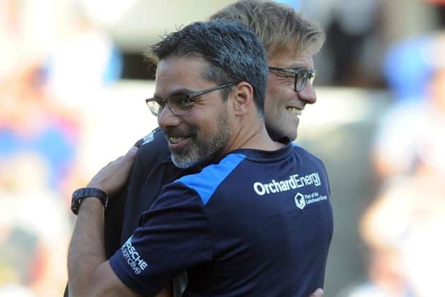 Huddersfield Town manager David Wagner and Jurgen Liverpool boss Klopp