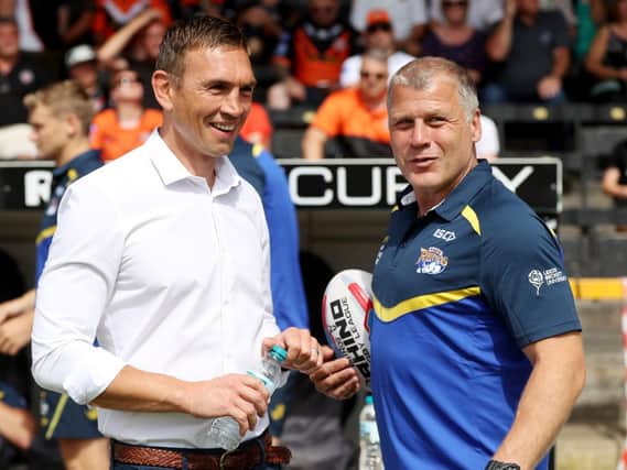 Leeds Rhinos director of rugby Kevin Sinfield, left, with Jimmy Lowes (SWPix)