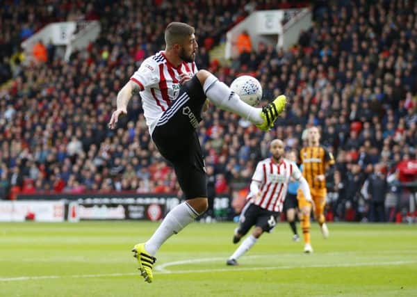 In control: Kieron Freeman in action against Hull City recently, is blossoming as a regular starter for Sheffield United. (Picture: sportimage)