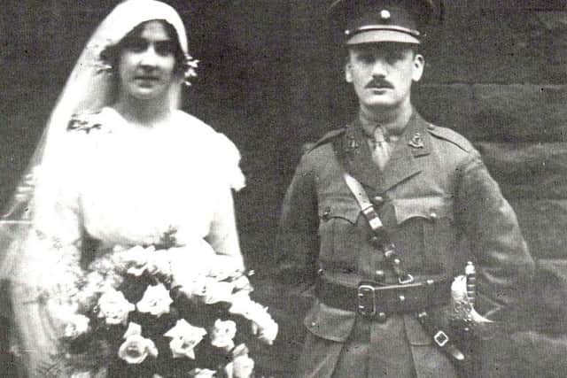 Florence and Gilbert Petrie, featured in the exhibition, on their wedding day.