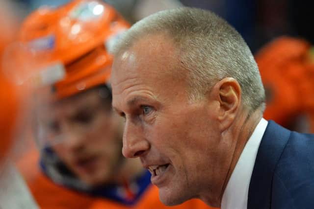 SPEED IS KING: Sheffield Steelers' coach Tom Barrasso works his bench on Wednesday night. Picture: Dean Woolley.