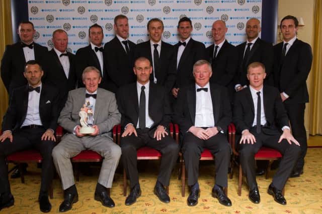 Gary Neville, back right, pictured with other members of Manchester United's Class of 92.