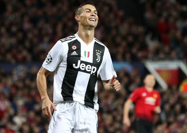 Juventus' Cristiano Ronaldo during the UEFA Champions League match at Old Trafford, Manchester. (Picture: Martin Rickett/PA Wire)