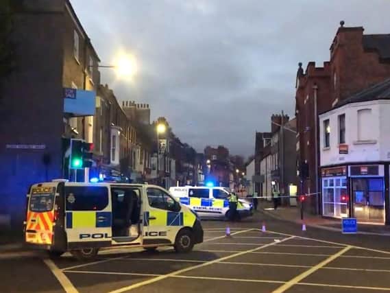 Gillygate in York has been closed by police. Pic credit: Barrie John Stephenson