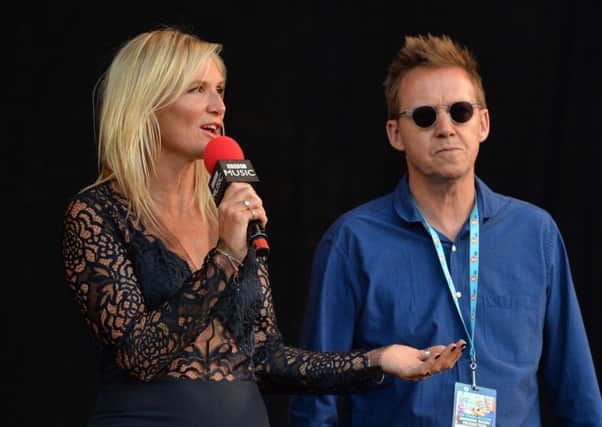 Jo Whiley with Simon Mayo presenting at Radio 2 Live in Hyde Park, London in 2016.  Pic: Matt Crossick/PA Photo