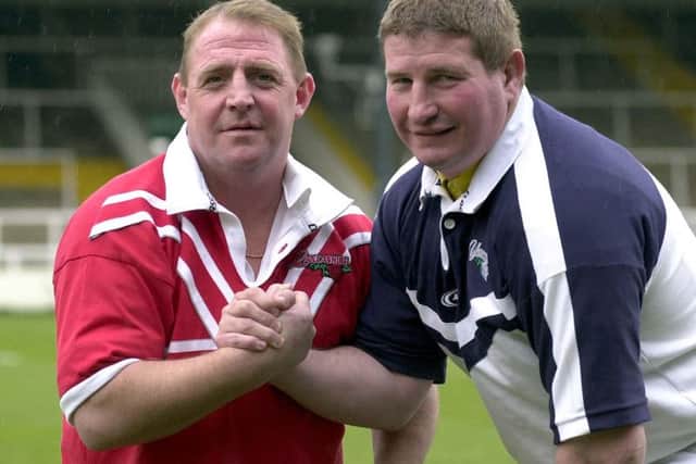 Andy Gregory, left, when coaching Lancashire against Lee Crooks' Yorkshire in 2001. (SWPix)
