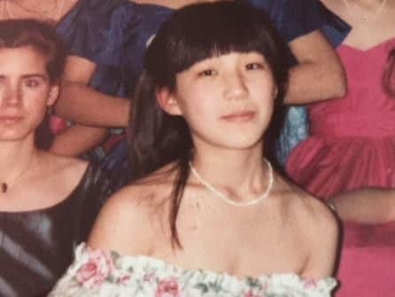 Rina Yasutake, pictured in 1986 at Queen Marys School Duncombe Park, a private girls boarding school near Helmsley