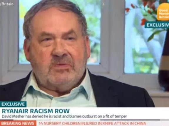 David Mesher appeared on ITV's Good Morning Britain and denied being a racist