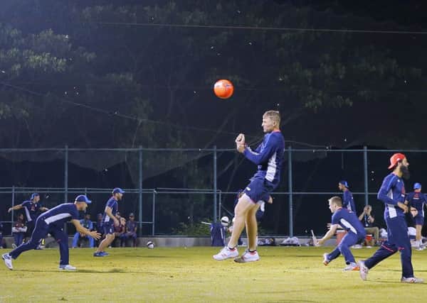 KEEP IT UP-PY: England's Joe Root attends a practice football session ahead of their third one-day international cricket match against Sri Lanka Picture: AP/Eranga Jayawardena)