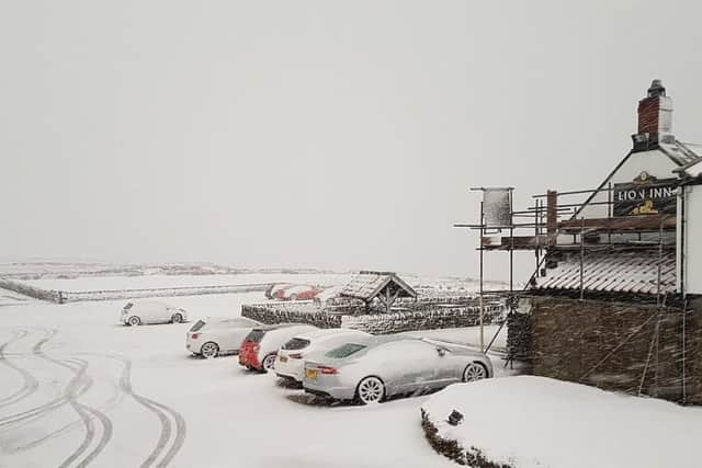 Snow has hit North Yorkshire - and more could be on the way. Photo: @NorthYorkswx on Twitter