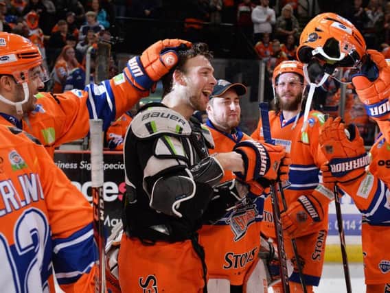 NICE TO SEE YOU ... Ben O'Connor got the Sheffield Steelers' man-of-the-match award on his return from Sweden which saw the hosts edge out Nottingham Panthers 2-1 at Sheffield Anrea. Picture: Dean Woolley.