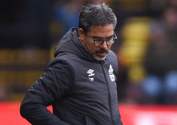 Huddersfield Town manager David Wagner: Looking downcast during the Premier League match at Vicarage Road, Watford.