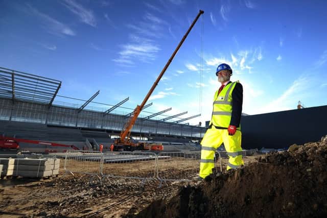 York City chairman Jason McGill surveys the new York City Stadium at Monks Cross that will become home to both the football club and York City Knights rugby league club (Picture: Simon Hulme).