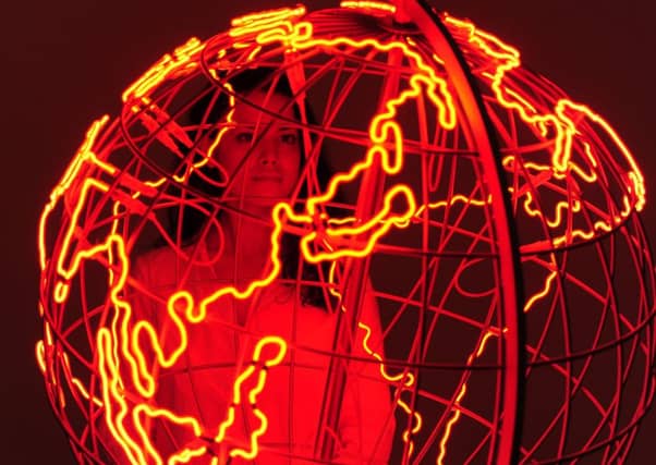 Hot Spot (Stand) by Mona Hatoum.