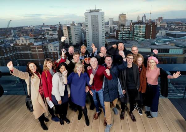 The bid team celebrate Channel 4 coming to Leeds...31st October 2018 ..Picture by Simon Hulme