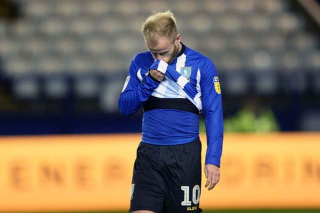Sheffield Wednesday's Barry Bannan is left dejected at the final whistle (Picture: Steve Ellis).