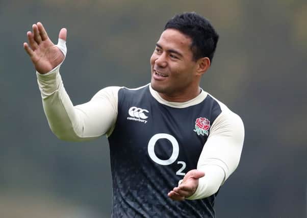 England's Manu Tuilagi during a training session at Pennyhill Park (Pictures: PA)