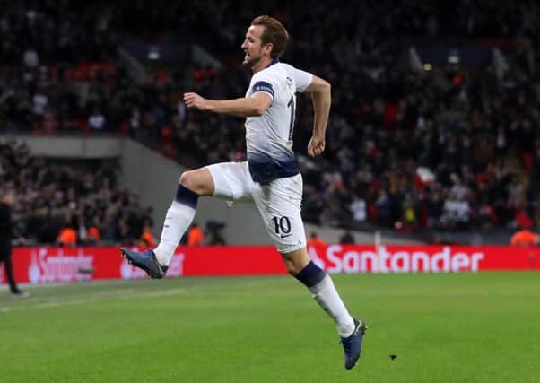Tottenham Hotspur's Harry Kane celebrates scoring his side's second goal against PSV (Picture: Adam Davy)