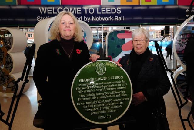 A plaque honouring Private George Ellison was unveiled at Leeds Station trhis week.