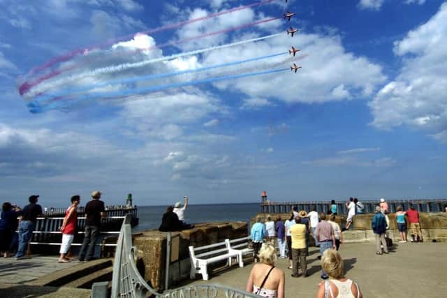 The Red Arrows display for Whitby Regatta weekend, in 2007.