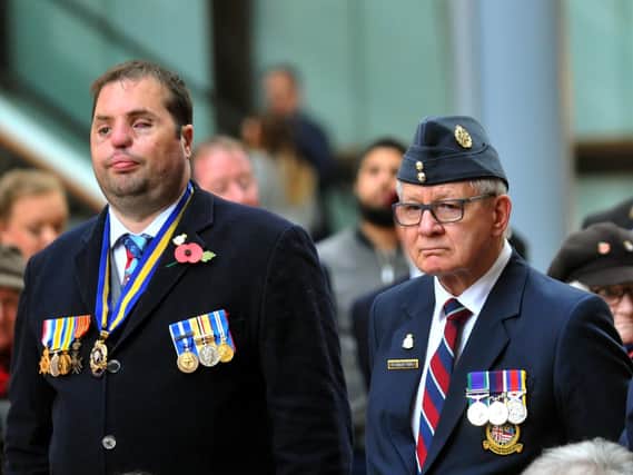 Simon Brown (left) at the launch of the Leeds Poppy Appeal at The Light.