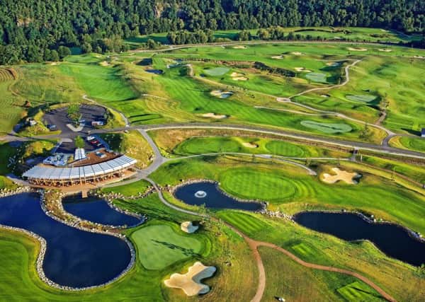 An aerial view of a Czech golf course.