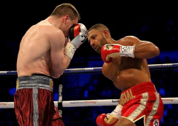 Kell Brook  in action against Sergey Rabchenko in their Super-Welterweight contest at the FlyDSA Arena, Sheffield. (Pic: Richard Sellers/PA Wire)