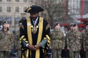 Magid Magid wore a white poppy on Remembrance Sunday.