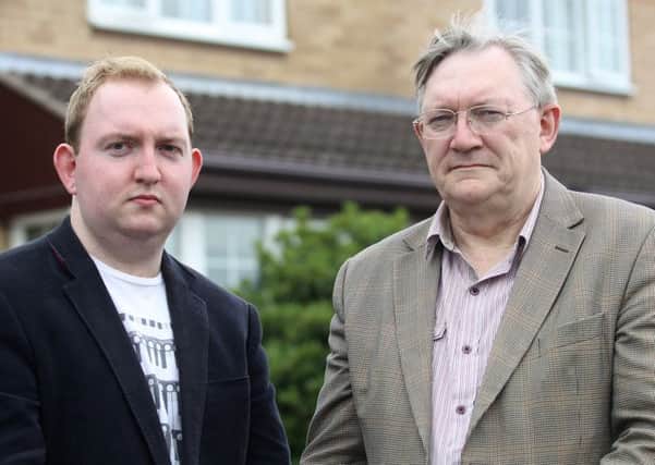 Gambling campaigners David Bradford and his son Adam