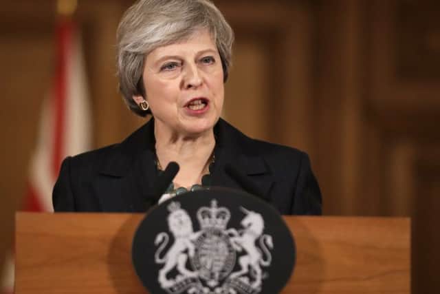Prime Minister Theresa May holds a press conference at 10 Downing Street, London, to discuss her Brexit plans. Picture: Matt Dunham/PA Wire