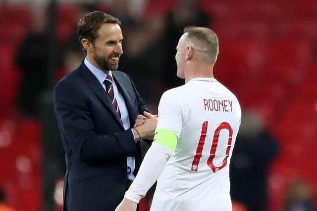 England manager Gareth Southgate shakes hands with Wayne Rooney (Picture: Nick Potts/PA Wire)