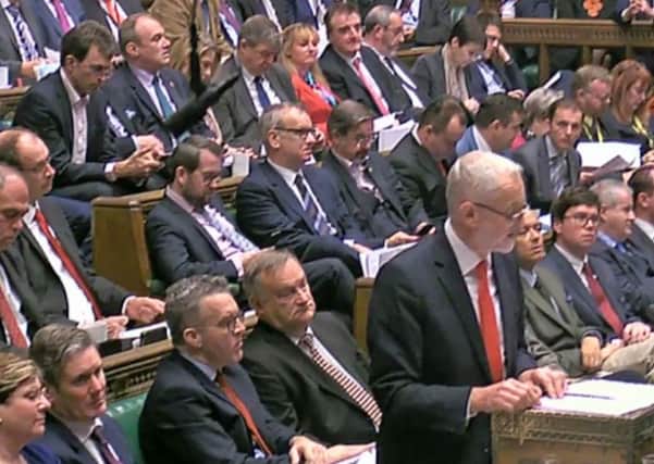 Labour party leader Jeremy Corbyn speaks in the House of Commons, London, following Prime Minister Theresa May's statement on the draft Brexit withdrawal agreement.