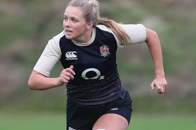 Zoe Aldcroft of England in action during an England Women's Training session at Loughborough University on October 5, 2018 in Loughborough, England. (Picture: Matthew Lewis - RFU/The RFU Collection via Getty Images)
