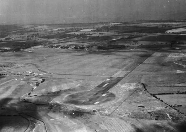 Yeadon Aerodrome, now Leeds Bradford Airport, seen in 1946. The Avro Works are in the middle distance. (YPN).