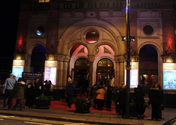 21 November  2018......   Red carpet to celebrate the Leeds Grand Theatre's 140th anniversary.  Picture Tony Johnson.