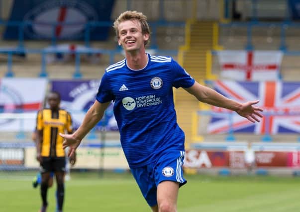 Cameron King scored the goal that saw FC Halifax Town beat Morecambe on Tuesday night.
