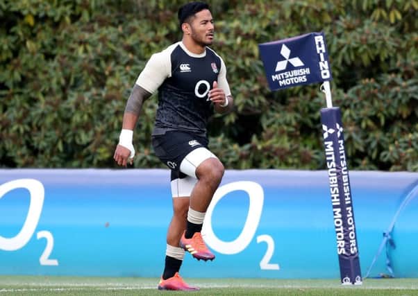 England's Manu Tuilagi during the training session at Pennyhill Park, Bagshot. (Picture: Andrew Matthews/PA Wire)