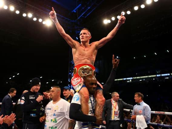 THE BEST: Josh Warrington after becoming IBF featherweight champion of the world by defeating Lee Selby at Elland Road in May.
