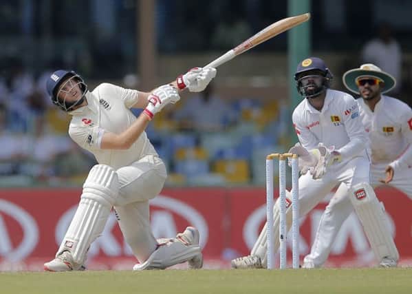 England's Joe Root watches his shot during the first day of the third test cricket match between Sri Lanka and England. he has matured during the duration of the series, according to Darren Gough. (AP Photo/Eranga Jayawardena)