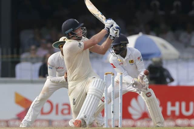 GOT HIM: Jonny Bairstow is bowled out for 110 in Colombo. Picture: AP/Eranga Jayawardena