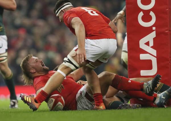 Wales' Tomas Francis scores his sides first try during the Autumn International at The Principality Stadium, Cardiff. (Picture: David Davies/PA Wire)