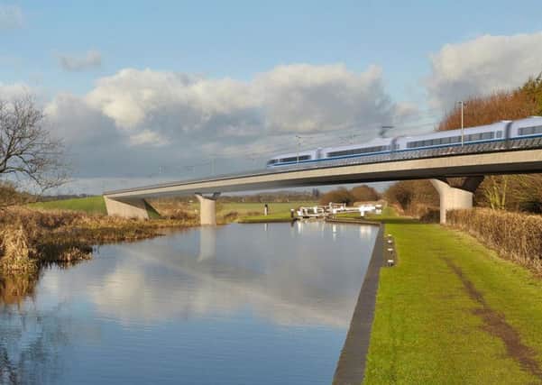 Up to 74 farms in Yorkshire are directly impacted by the proposed route of phase 2b of HS2. Picture: HS2/PA Wire .