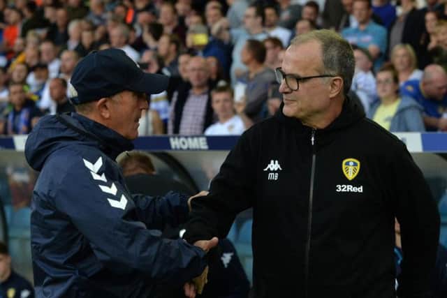 Leeds United's Marcelo Bielsa and Middlesbrough's Tony Pulis