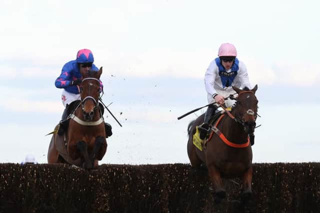 Waiting Patiently (right) won the Ascot Chase last season for Ruth Jefferson and owner Richard Collins.