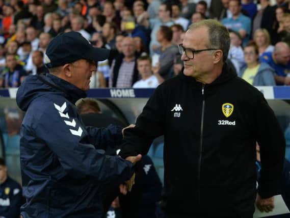Middlesbrough's Tony Pulis and Leeds United's Marcelo Bielsa